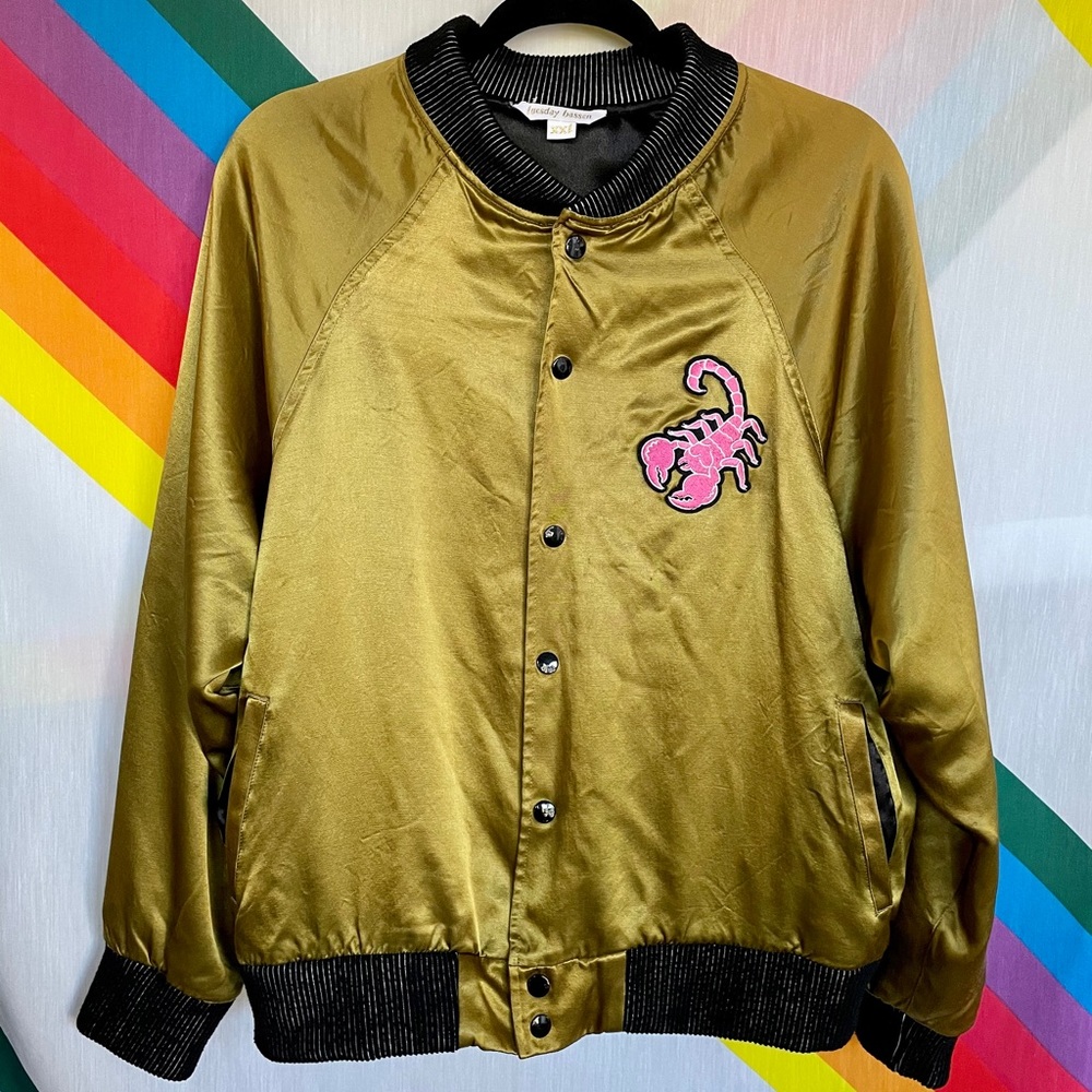 Tuesday Bassen Cruel Scorpion Satin Bomber Jacket